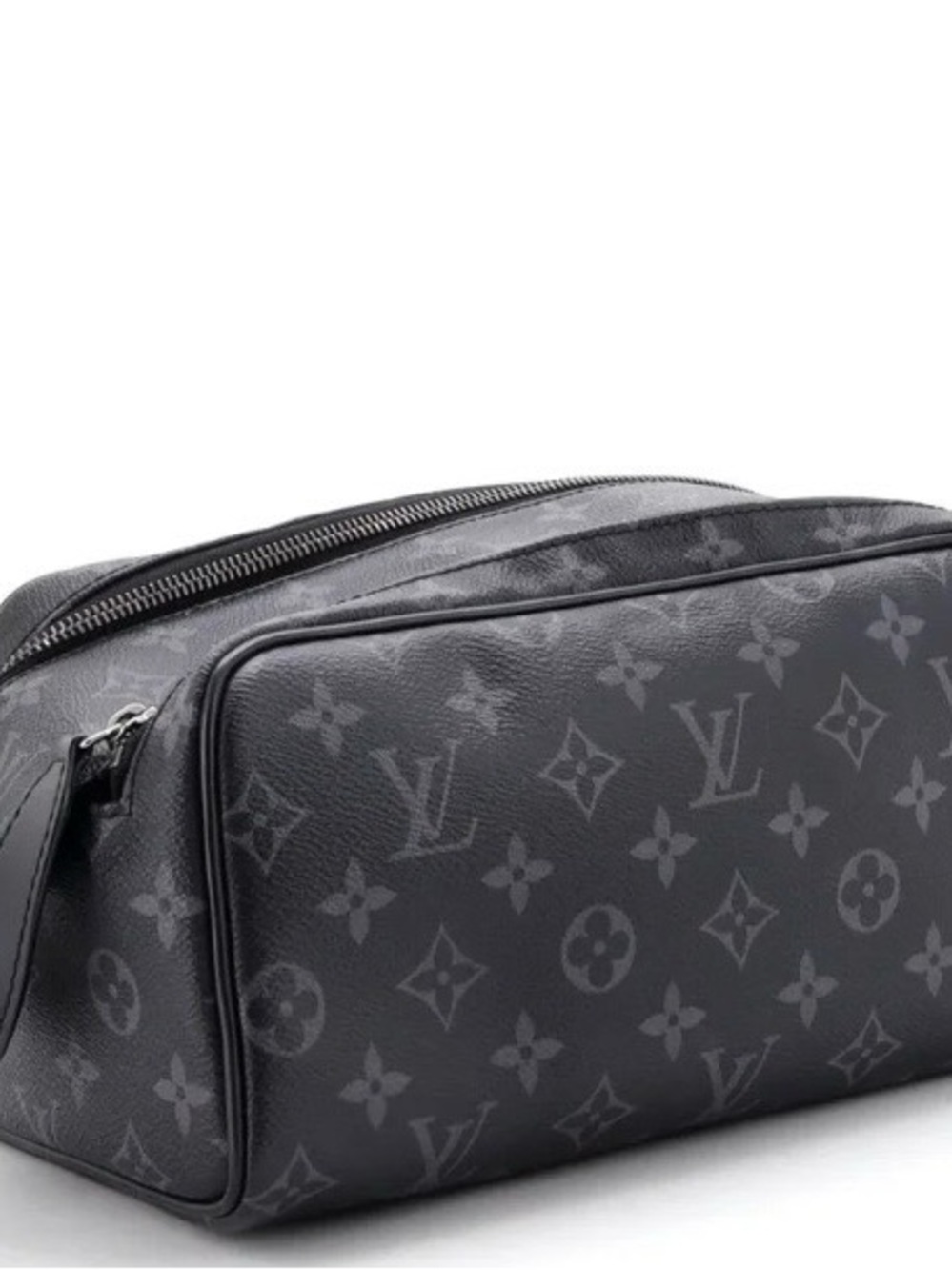 Louis Vuitton Coated Canvas Dopp Kit Eclipse Toiletry Pouch, Monogram Eclipse